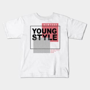 Young Style New York Denim Branding Typography Kids T-Shirt
